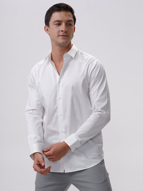 White Solid Cotton Shirt