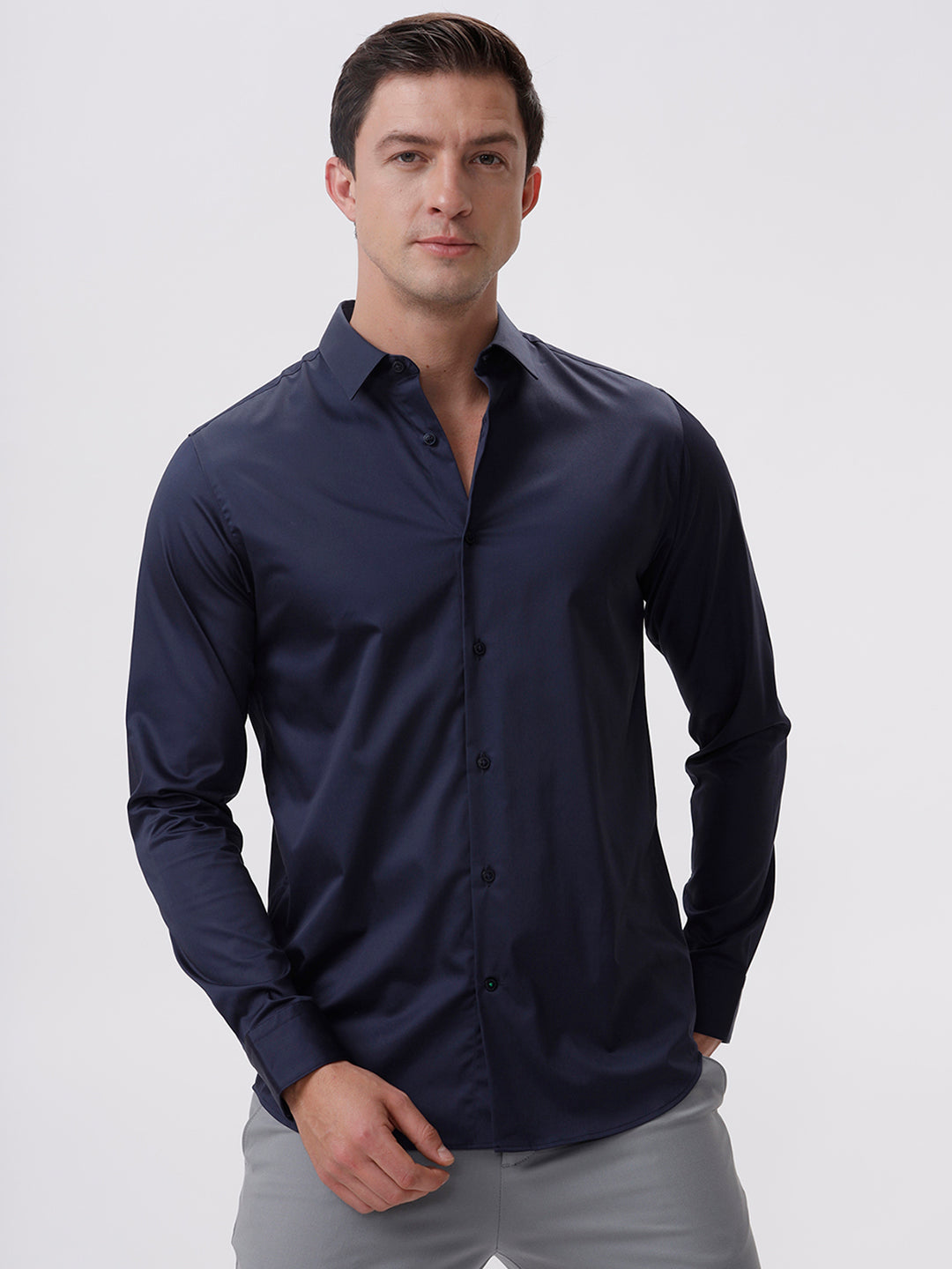 The Collection Samuel Slim Fit Shirt - Navy