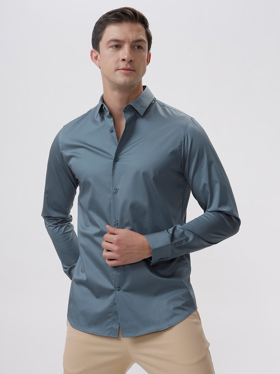 Samuel Goblin Blue Slim Fit Cotton Shirt