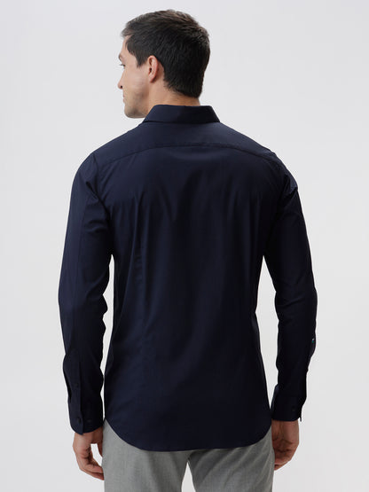 Deep Navy Cotton Slim Fit Full Sleeves Formal Shirt