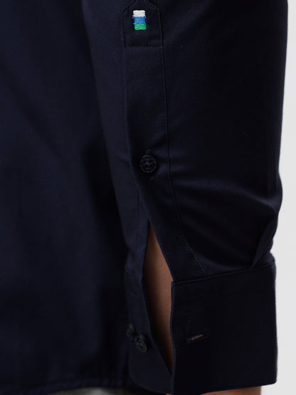 Deep Navy Cotton Slim Fit Full Sleeves Formal Shirt