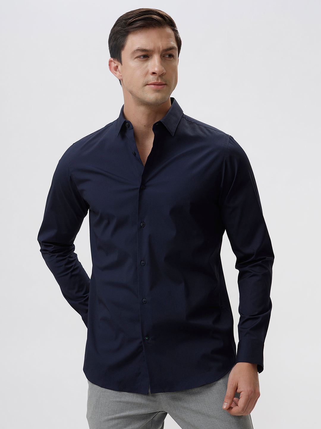 Deep Navy Cotton Slim Fit Full Sleeves Formal Shirt