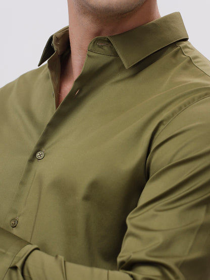 The Collection Stephen Olive Drab Slim Fit Shirt