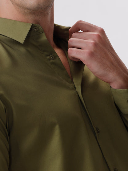 The Collection Stephen Olive Drab Slim Fit Shirt