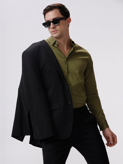 The Collection Stephen Olive Drab Slim Fit Shirt