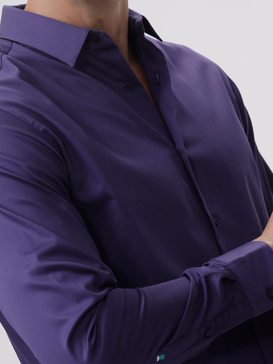 Stephen Mulberry Purple Slim Fit Cotton Shirt