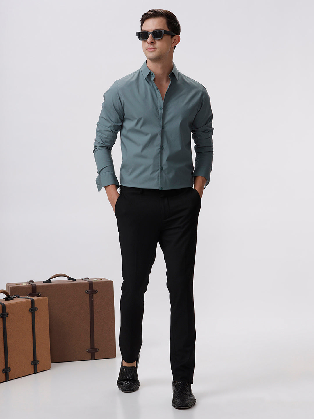 The Collection Patrick Slim Fit Shirt - Stormy Sea