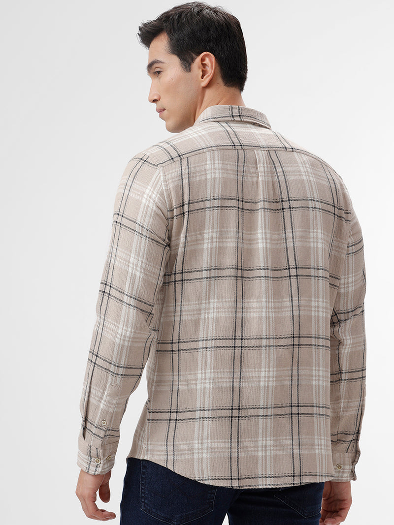 Beige Turkish Matty Checks Shirt