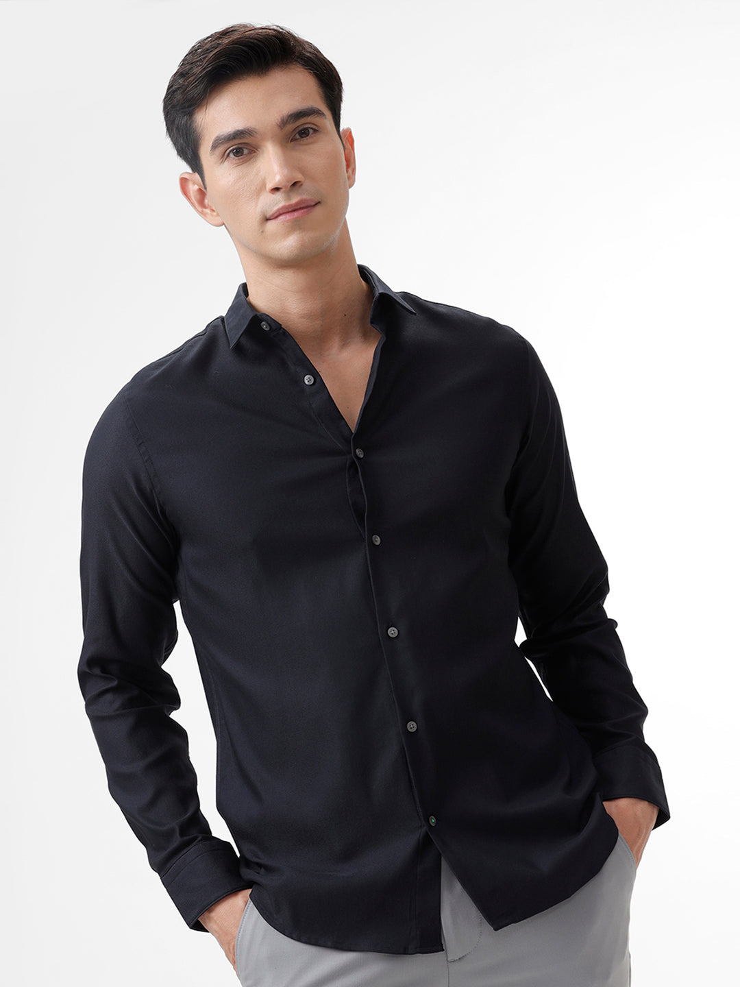 The Collection Think Slim Fit Shirt - Navy