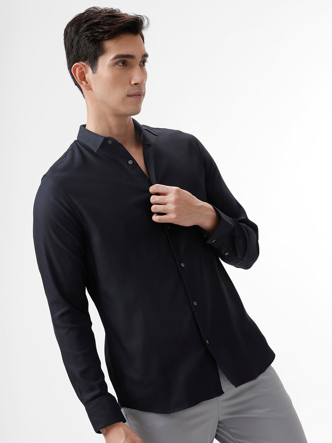 The Collection Think Slim Fit Shirt - Navy