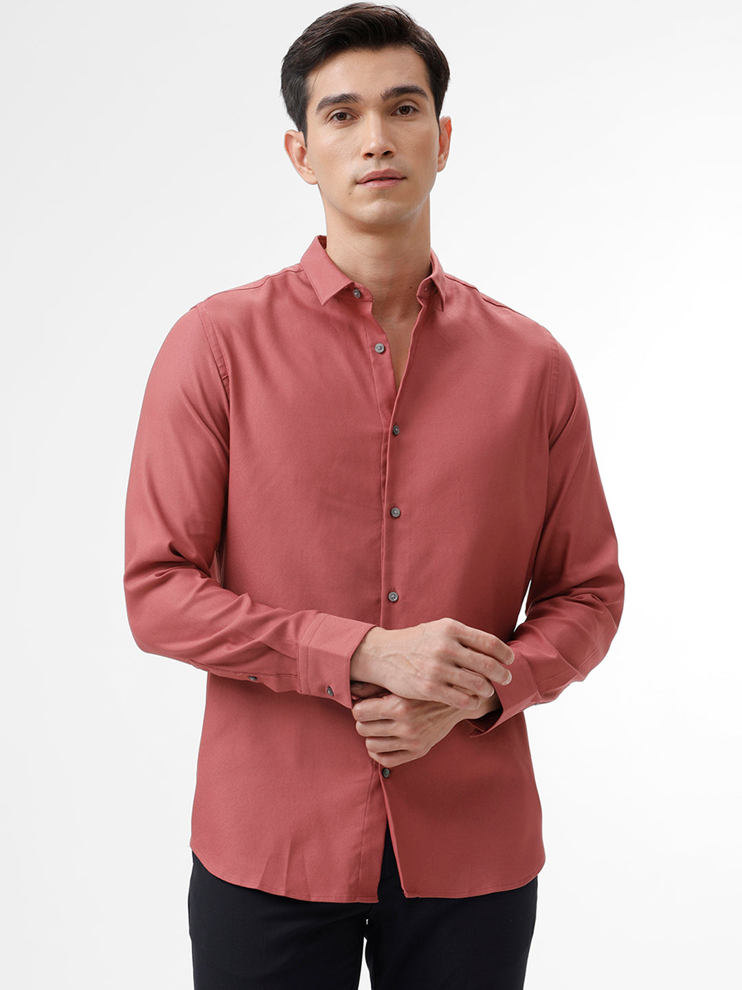 Think D Rose Slim Fit Cotton Casual Shirt