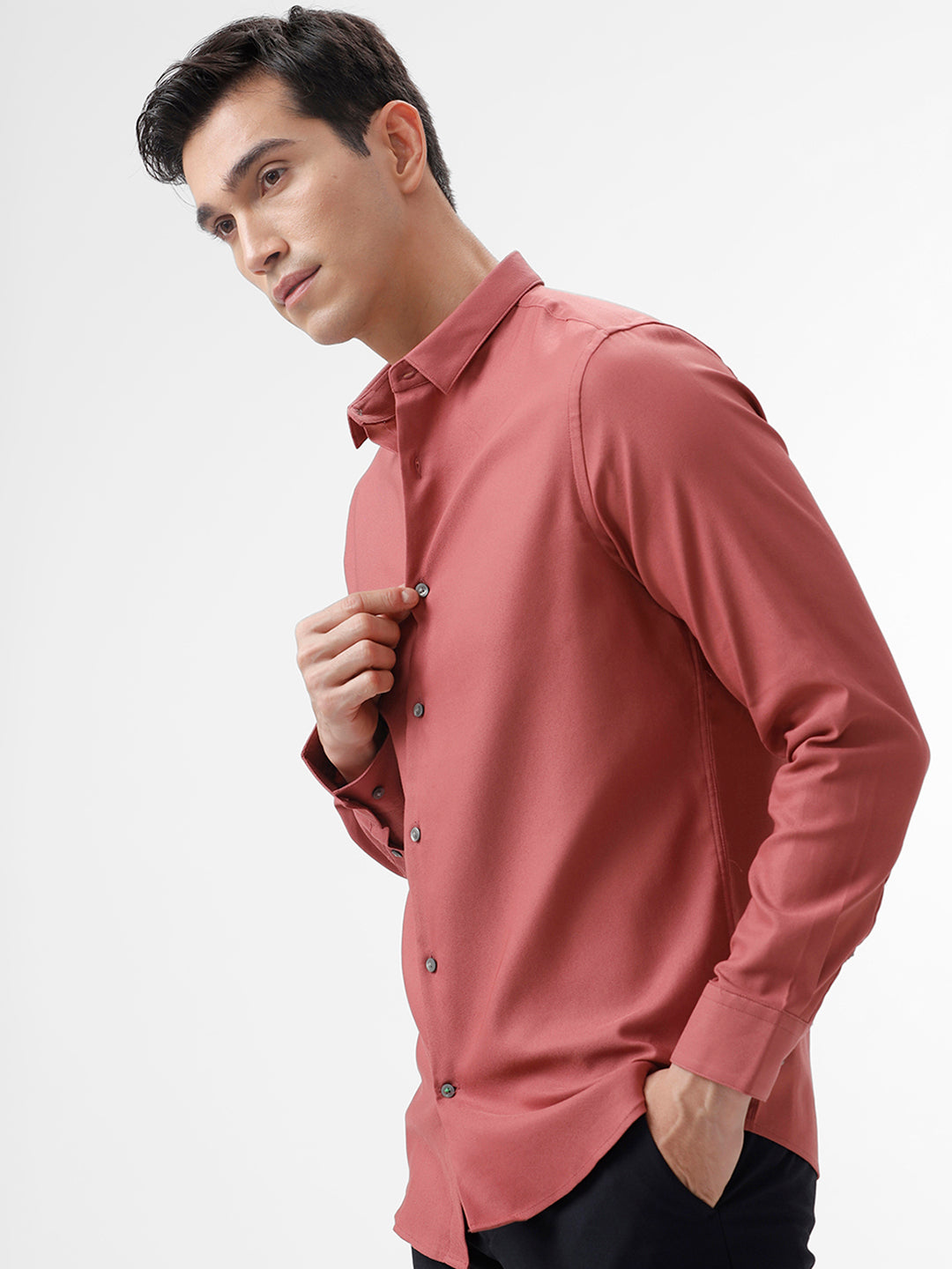 Think D Rose Slim Fit Cotton Casual Shirt