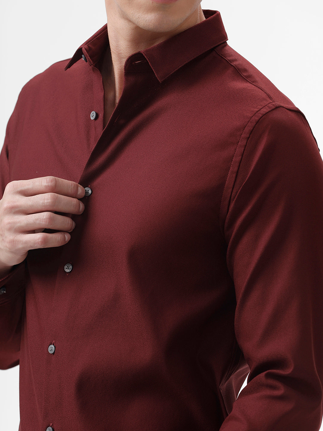 The Collection Think Maroon Slim Fit Shirt