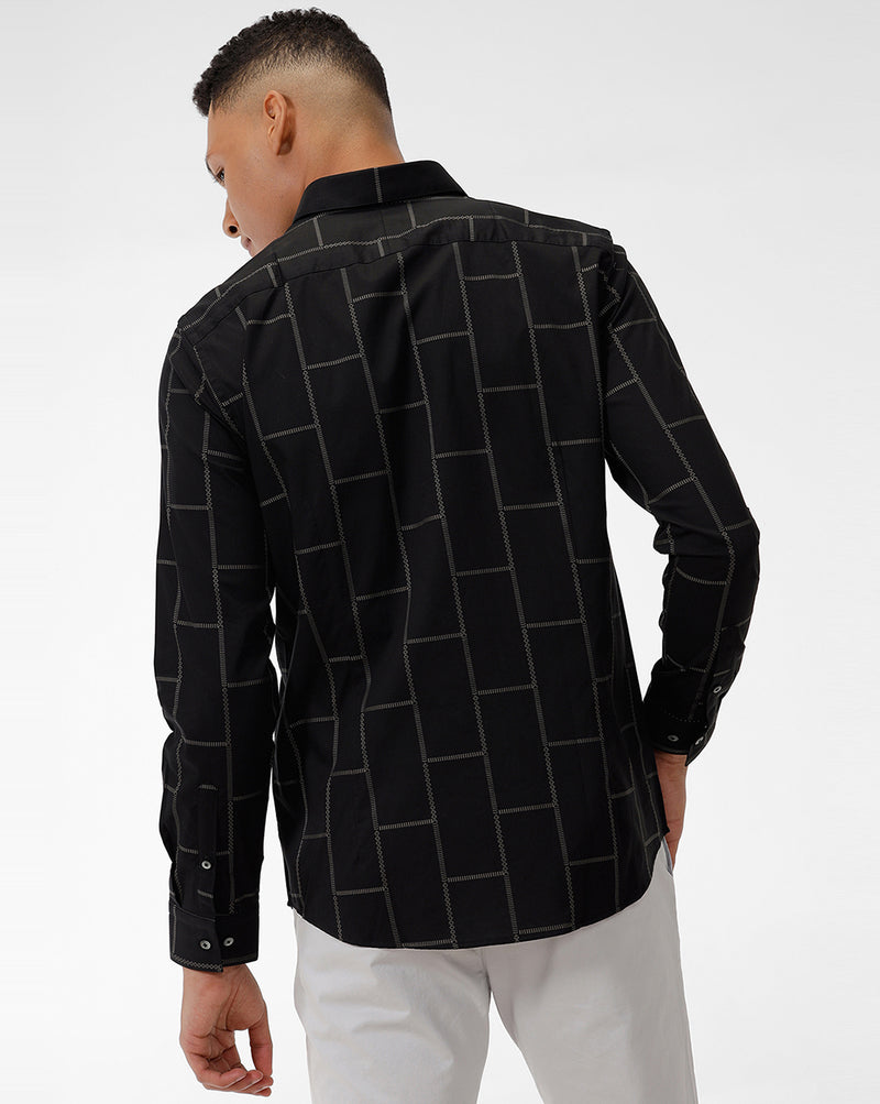 Black Checks Casual Shirt