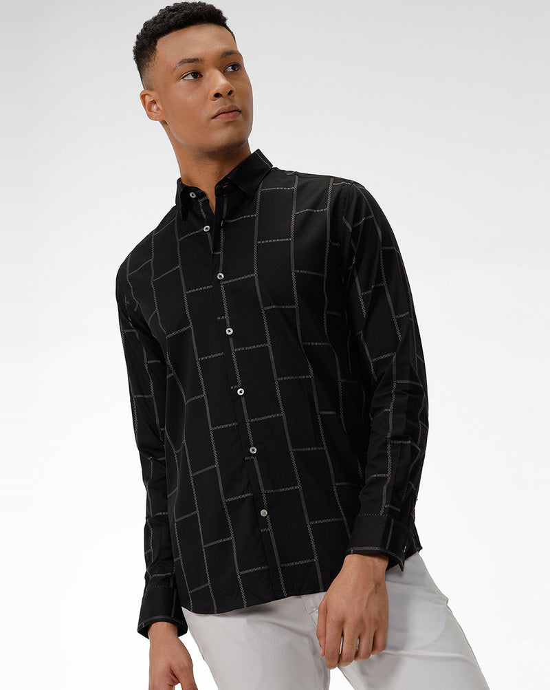 Black Checks Casual Shirt