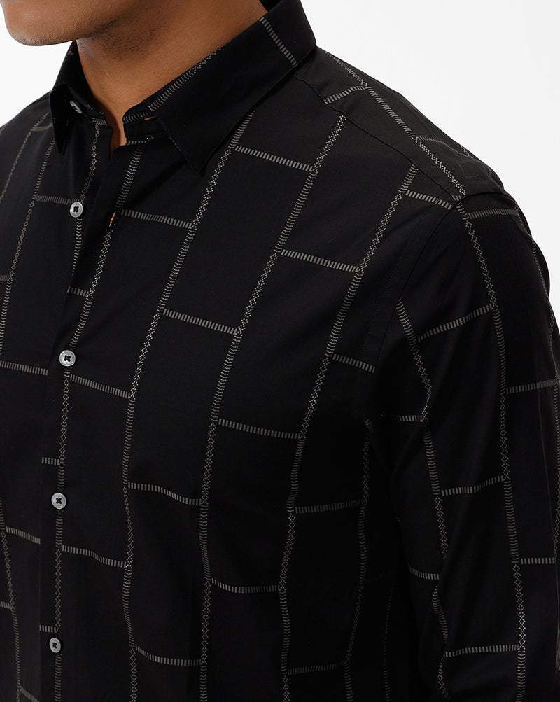 Black Checks Casual Shirt