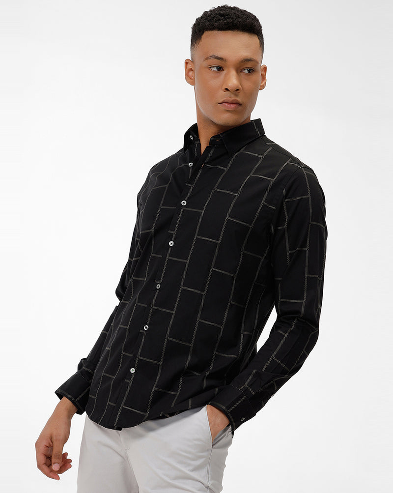 Black Checks Casual Shirt