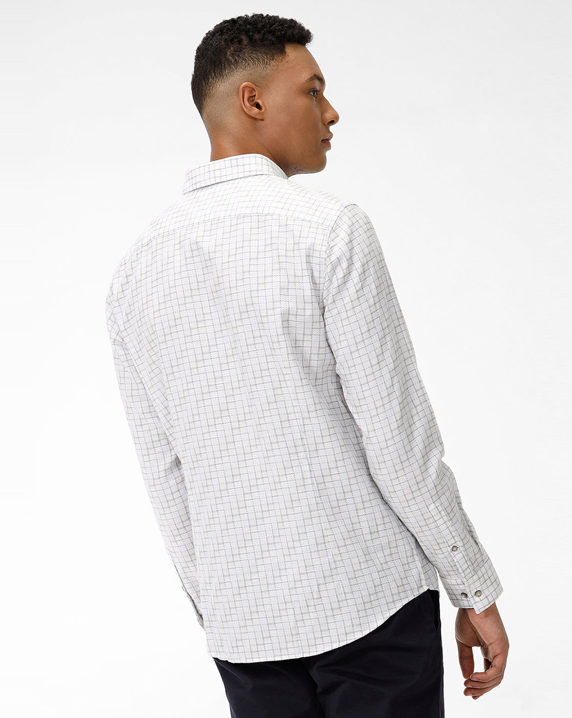 White Checks Casual Shirt