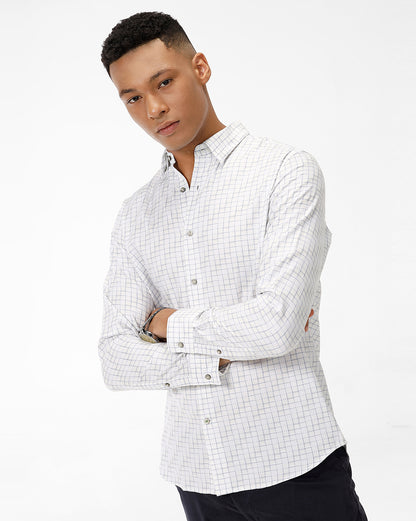 White Checks Casual Shirt