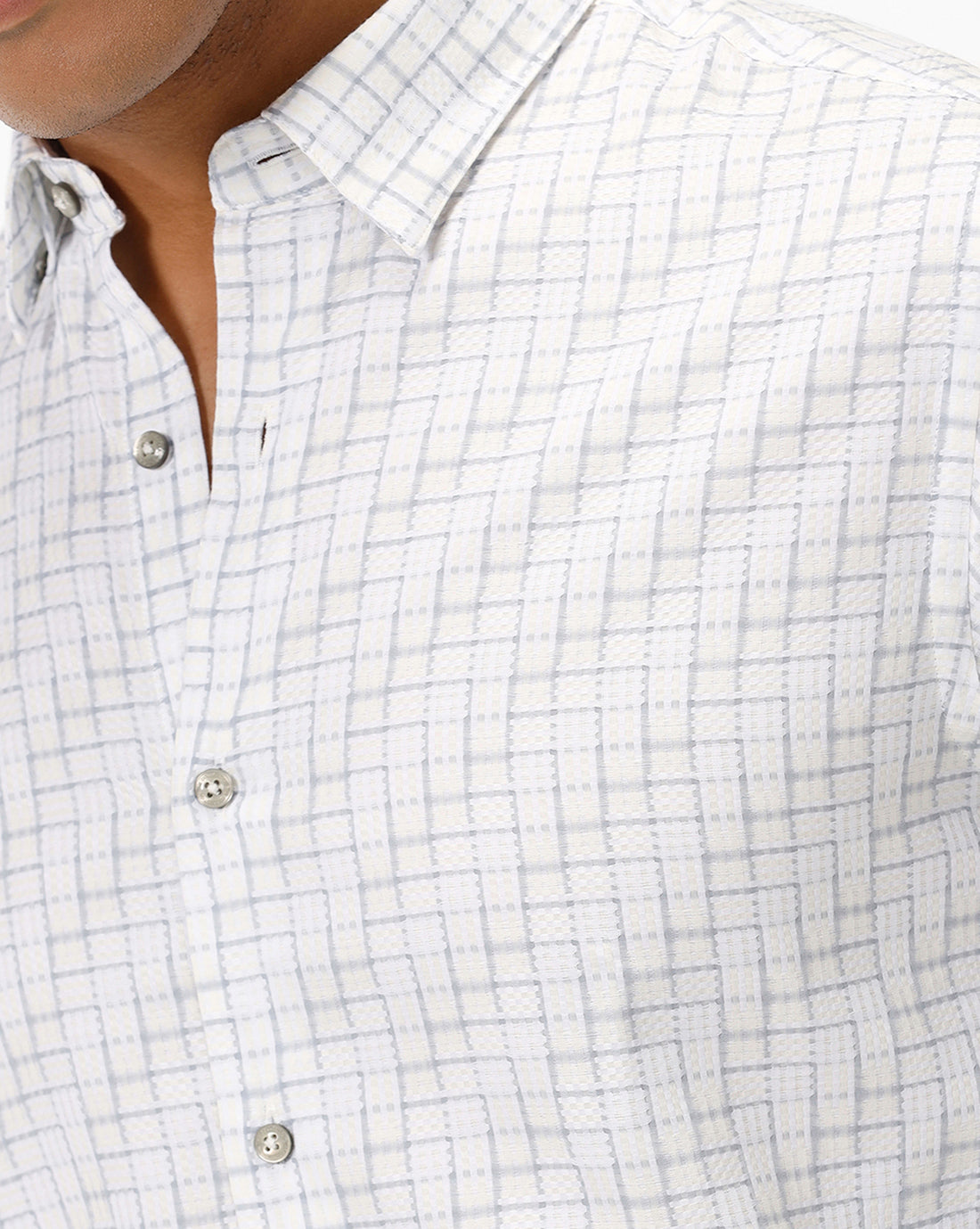 White Checks Casual Shirt