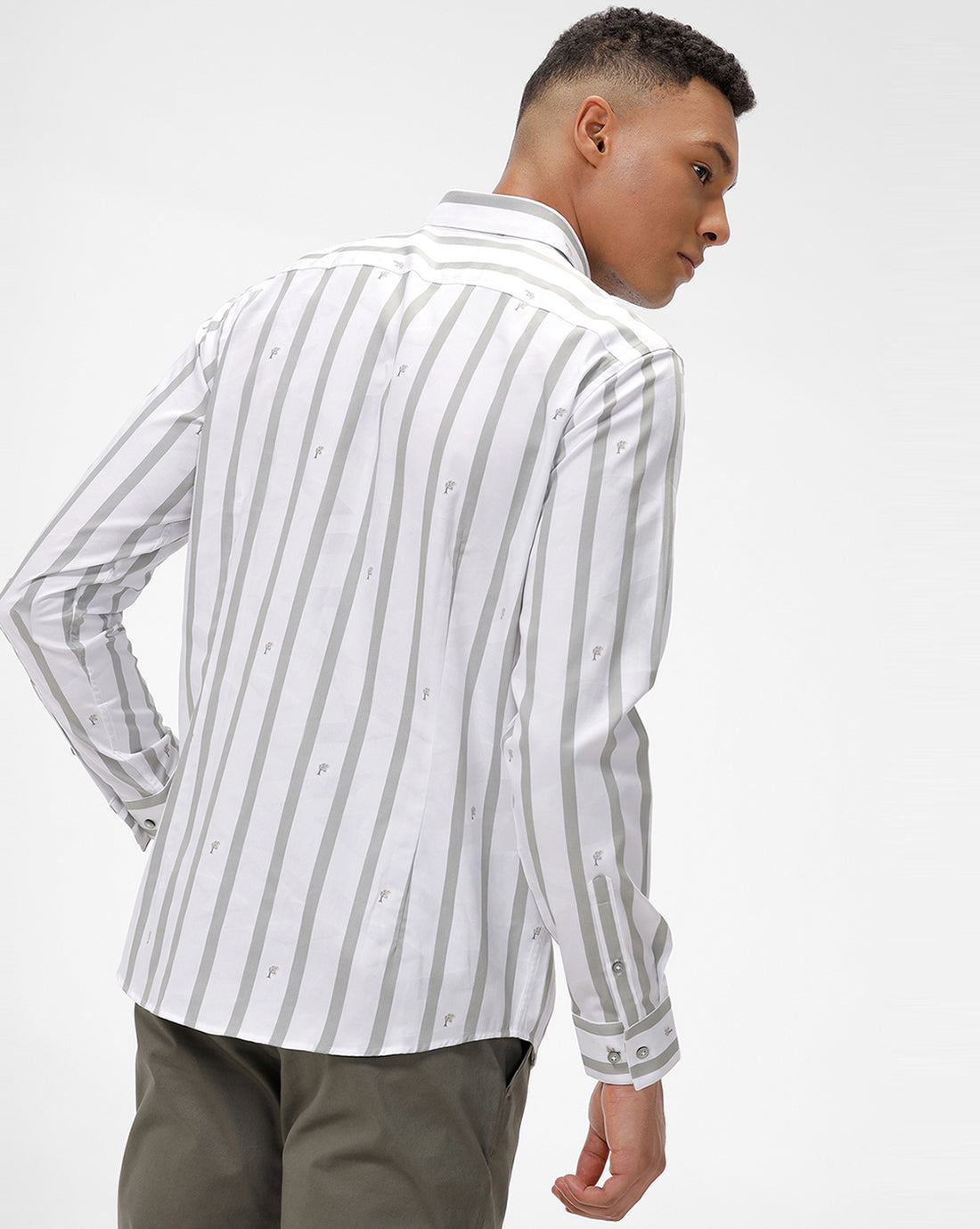 Sage &amp; White Stripes Shirt