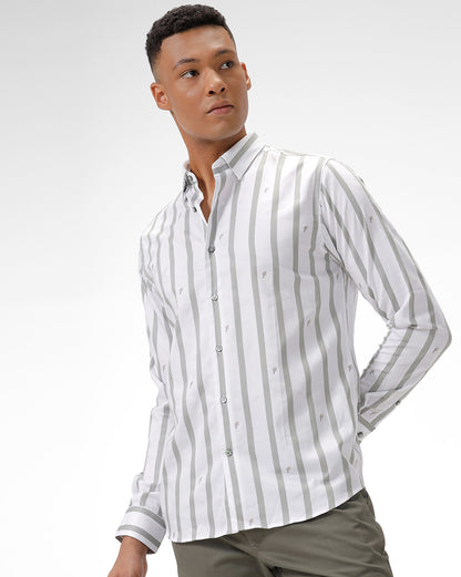 Sage &amp; White Stripes Shirt