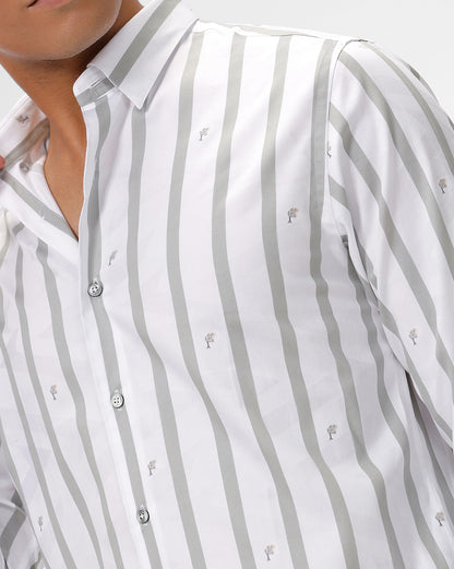 Sage &amp; White Stripes Shirt