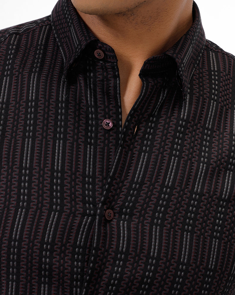 MAROON STRIPES – BULLET Casual Shirt