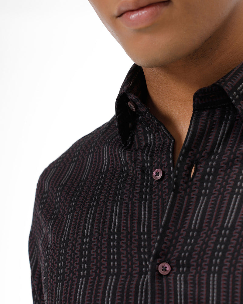 MAROON STRIPES – BULLET Casual Shirt