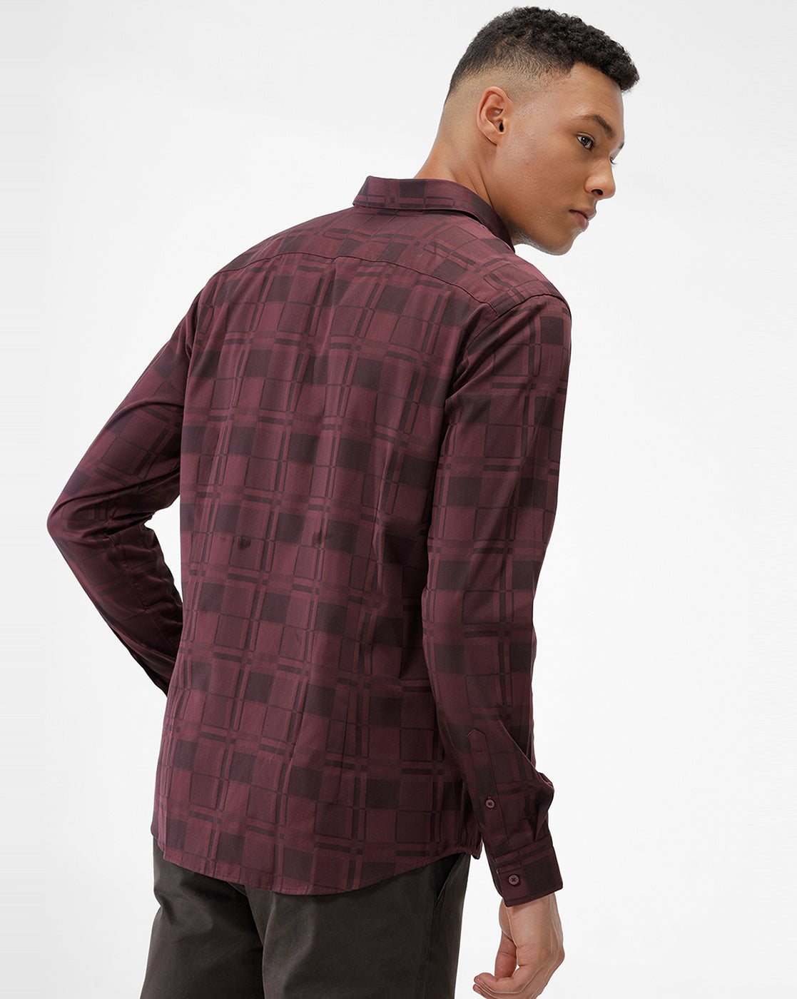 Maroon Checks - Casual Shirt