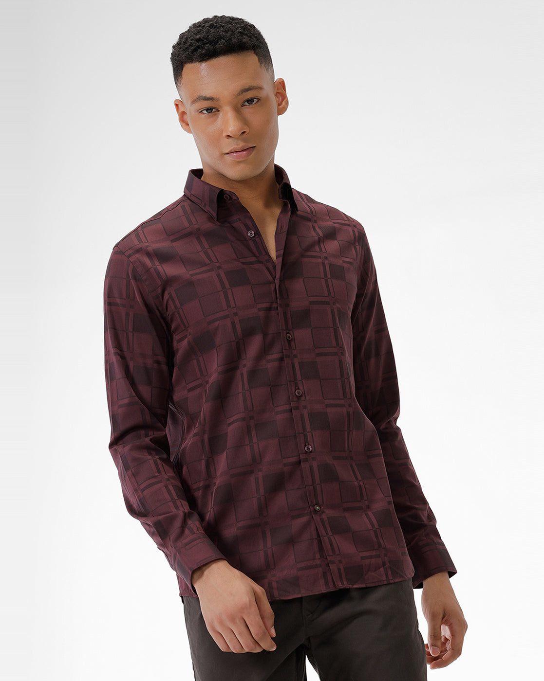 Maroon Checks - Casual Shirt