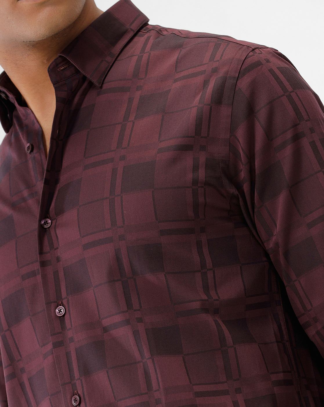 Maroon Checks - Casual Shirt