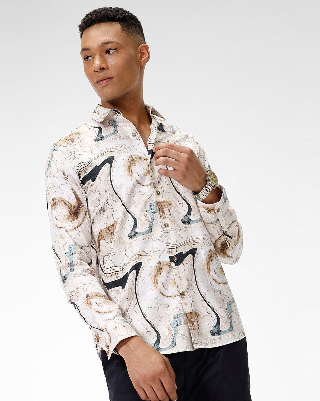 The Collection Saturn Multi-Print Casual Shirt