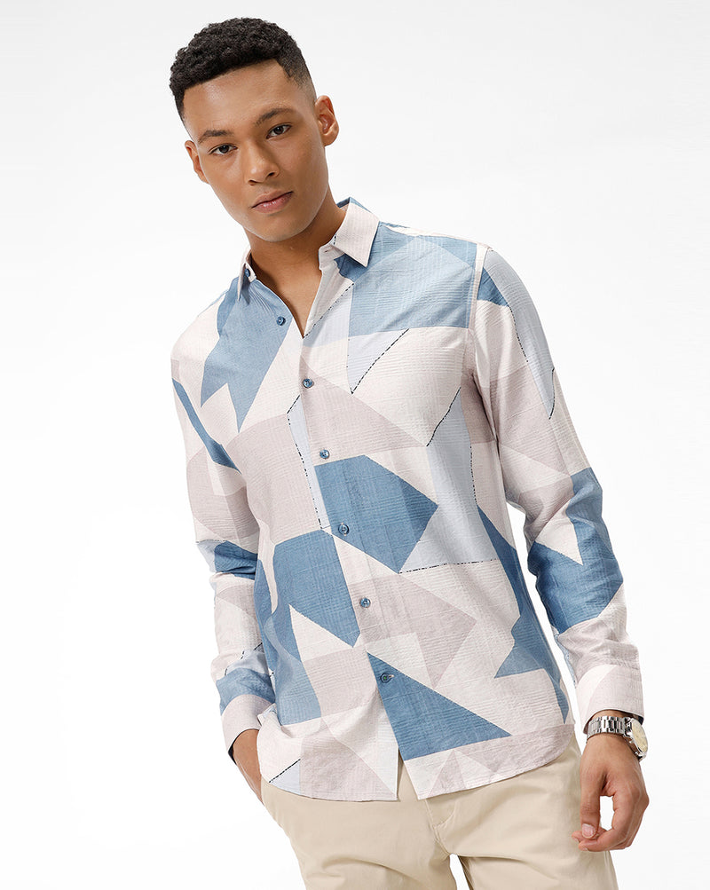 Men's Multi Abstract Print Casual Shirt