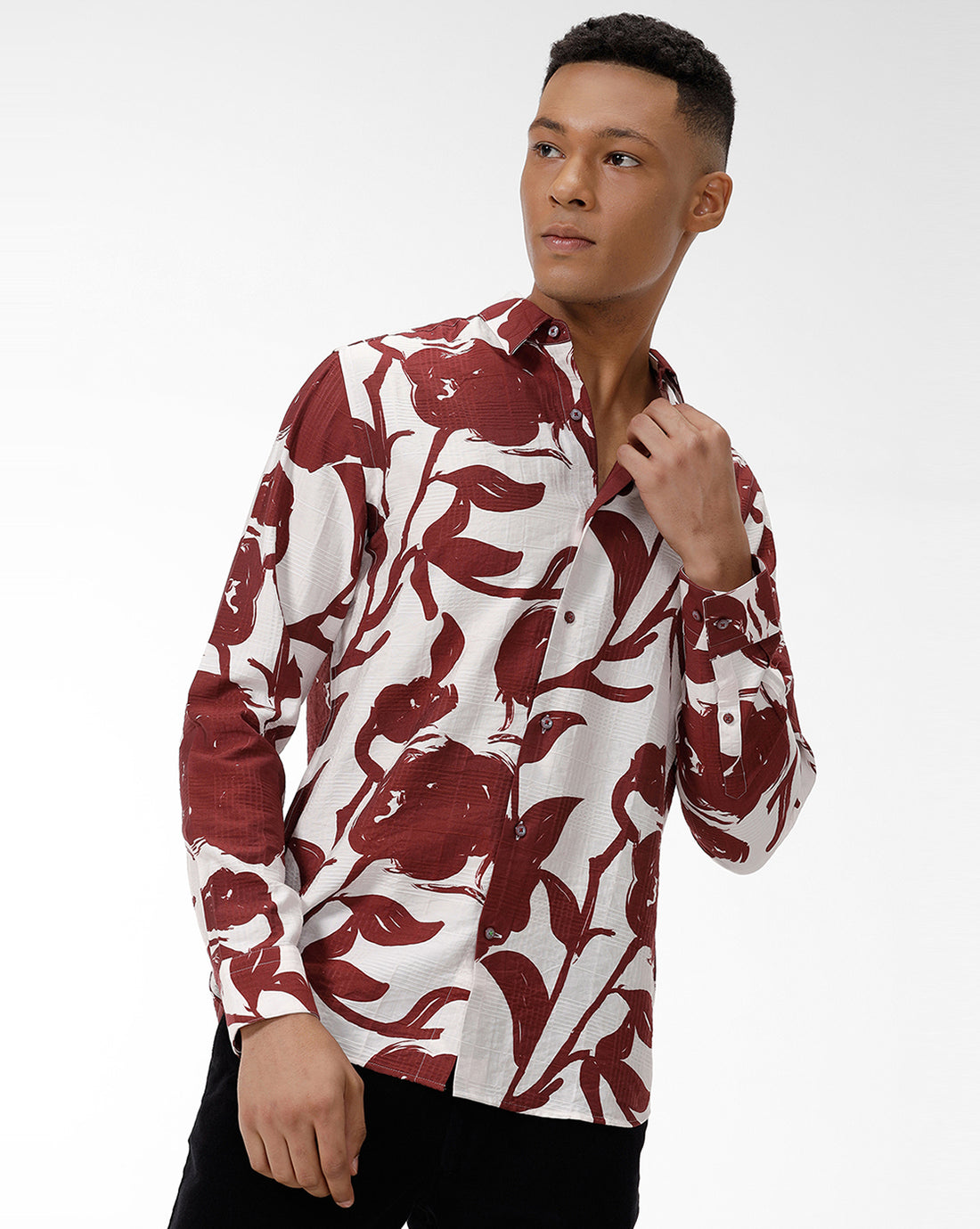 POSSUM – Marron Print Casual Shirt