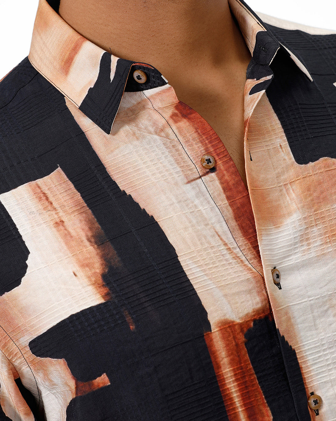 Black Cream Abstract Print Shirt – PANGOLIN