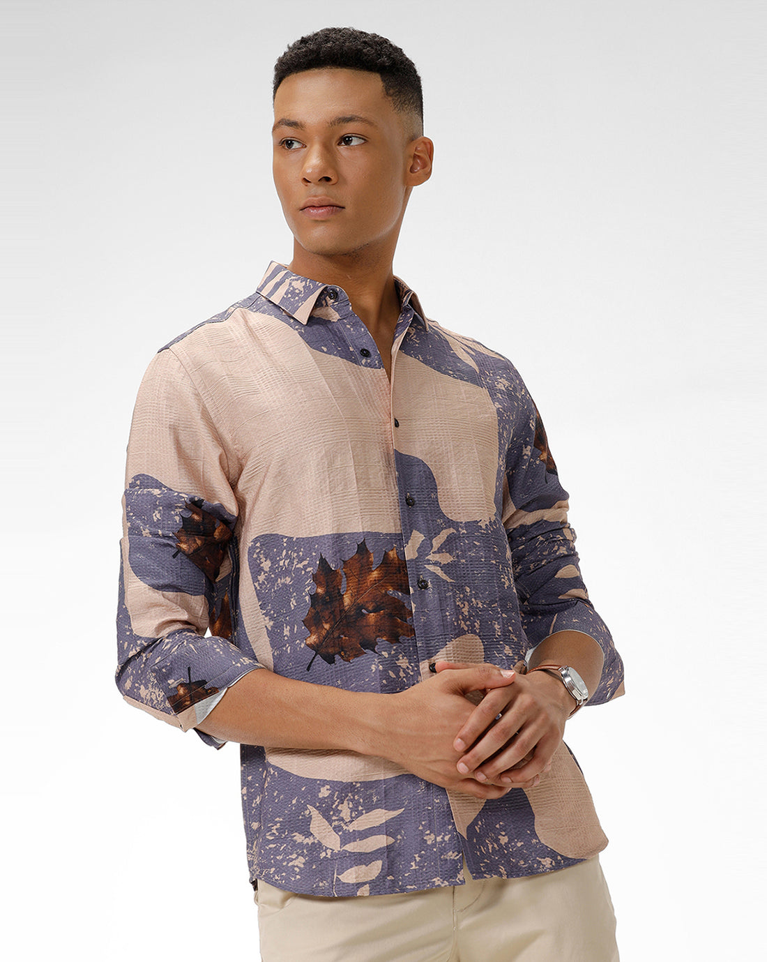 Caracal Maple Leaf Print Casual Shirt