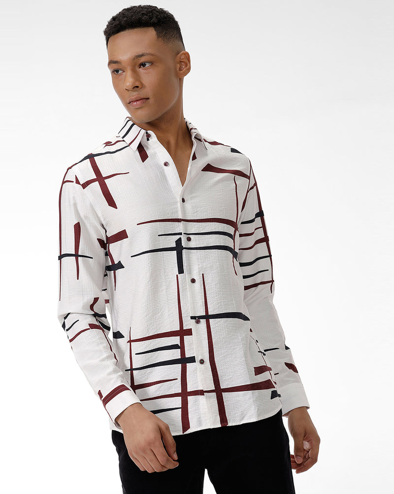 Rust Black Print Shirt