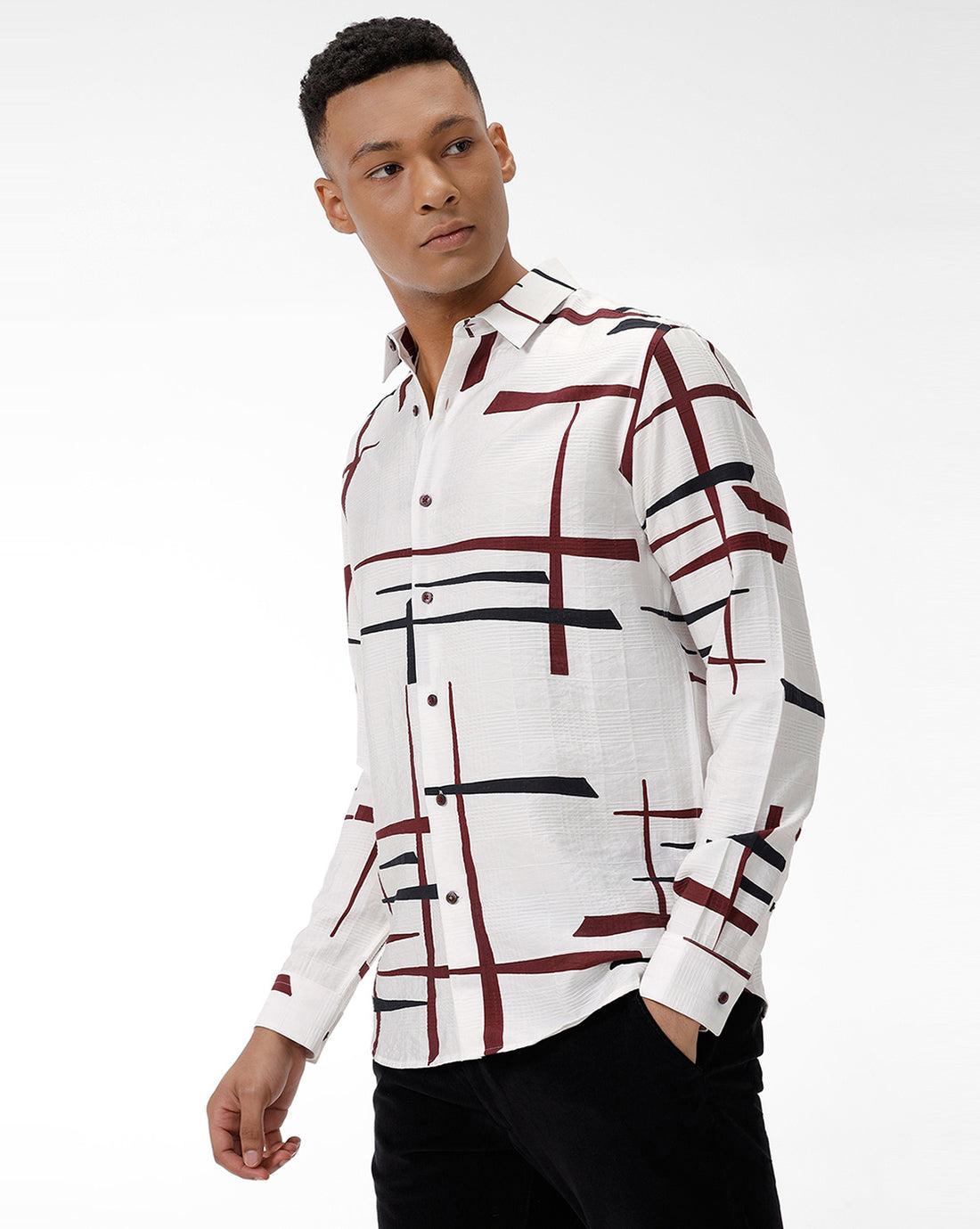 Rust Black Print Shirt