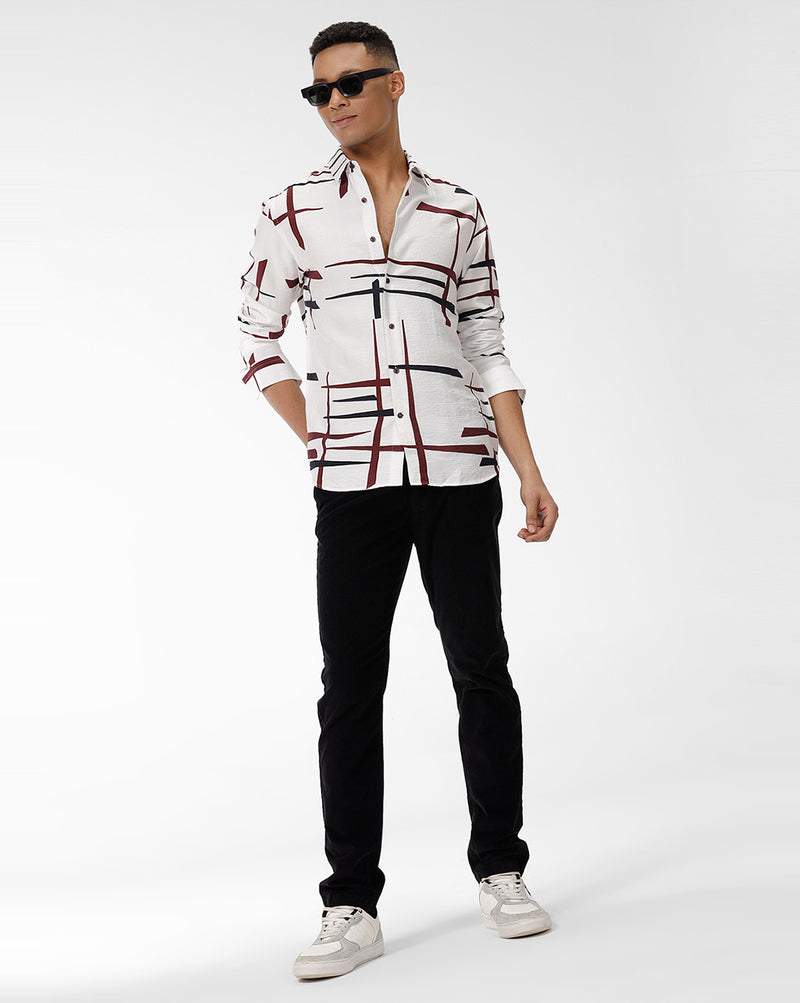 Rust Black Print Shirt