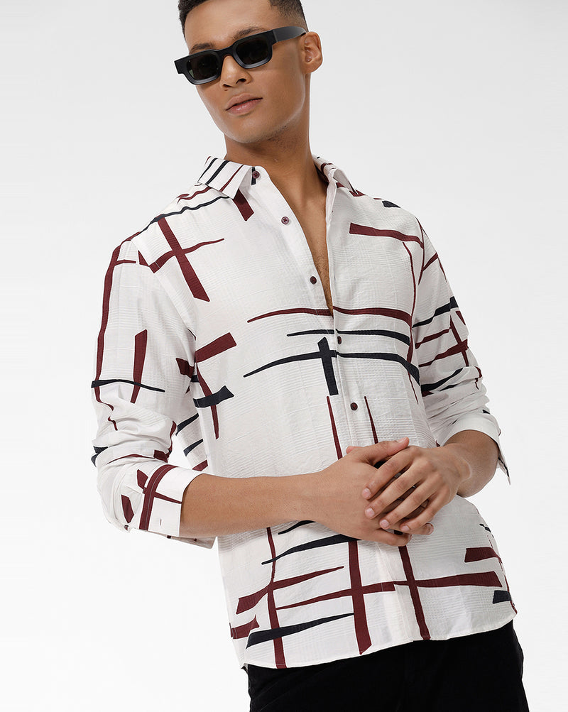 Rust Black Print Shirt