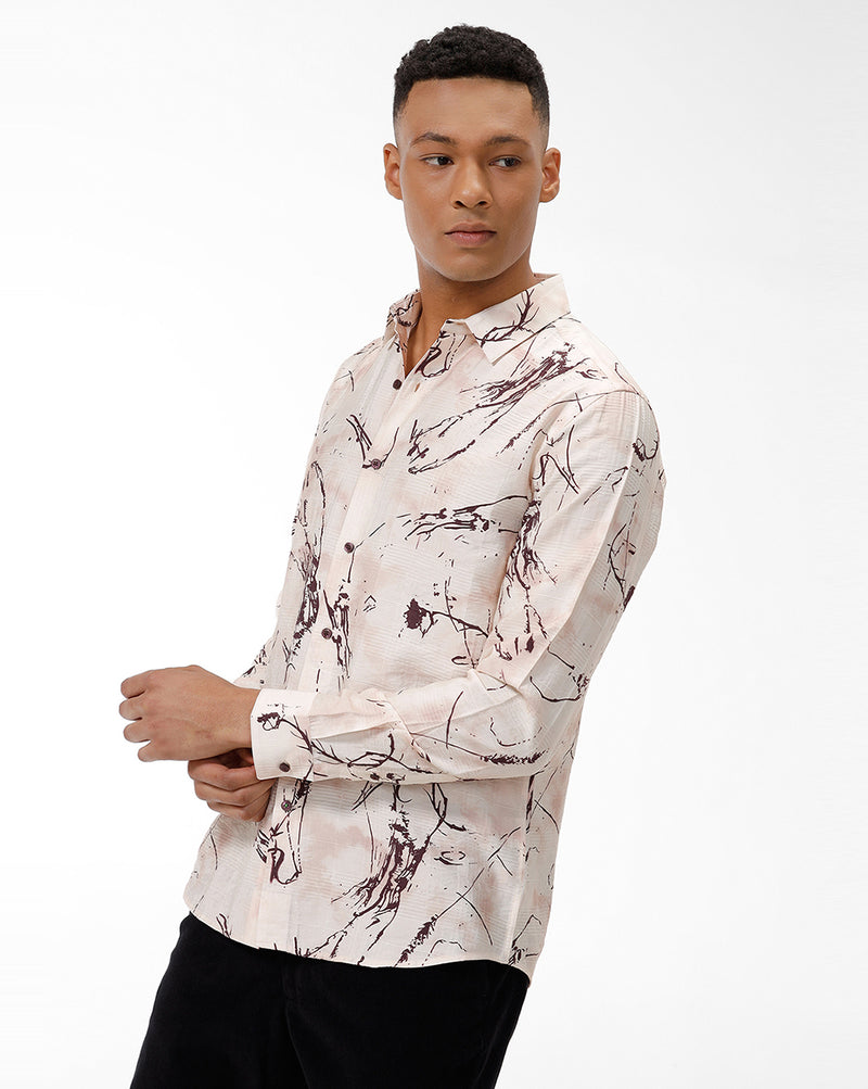 Reindeer Print Casual Shirt
