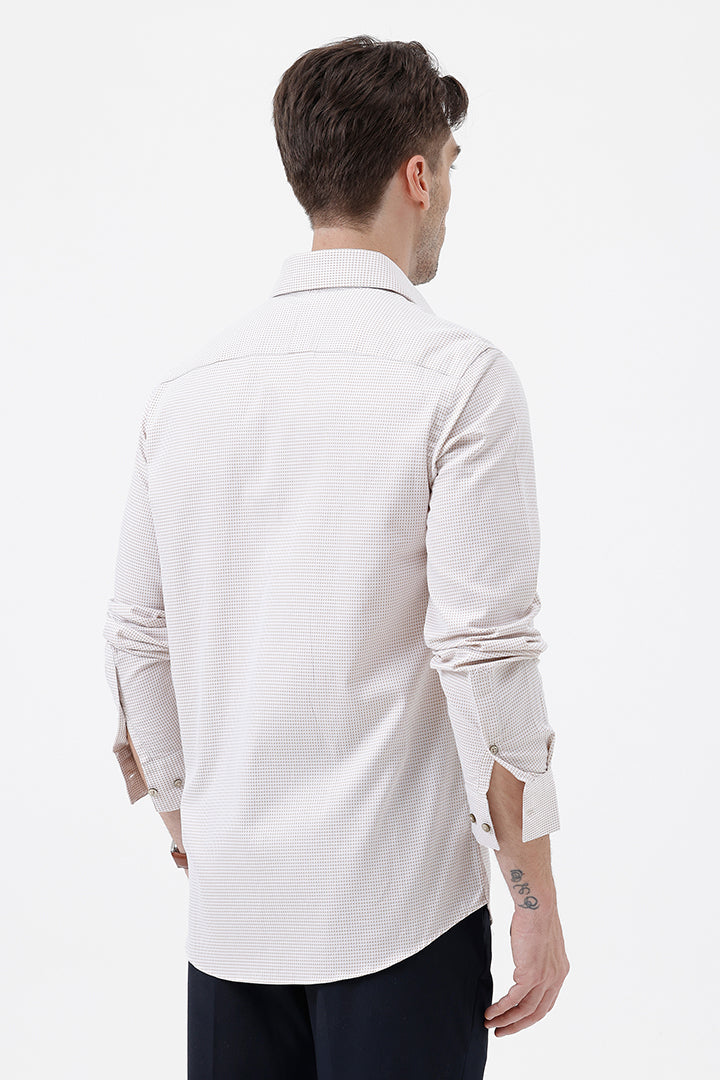 BEIGE COTTON DOBBY SHIRT