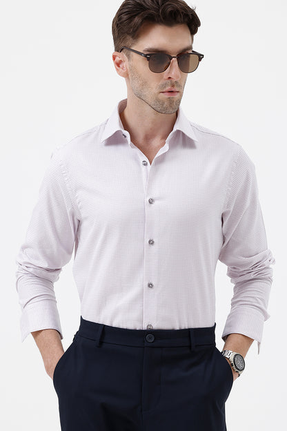 LIGHT PINK COTTON DOBBY SHIRT