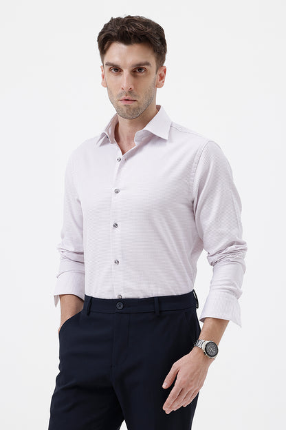 LIGHT PINK COTTON DOBBY SHIRT