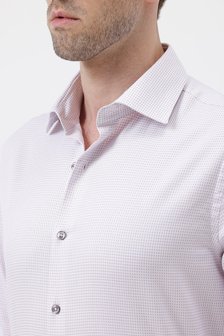 LIGHT PINK COTTON DOBBY SHIRT