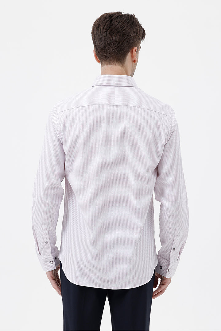 LIGHT PINK COTTON DOBBY SHIRT
