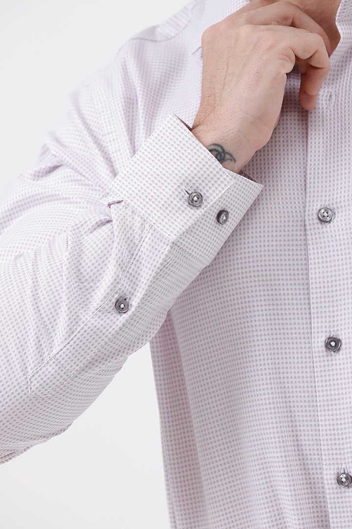 LIGHT PINK COTTON DOBBY SHIRT