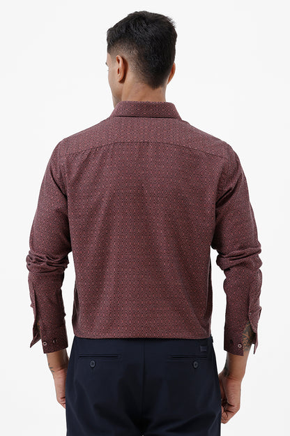 MAROON COTTON JACQUARD SHIRT