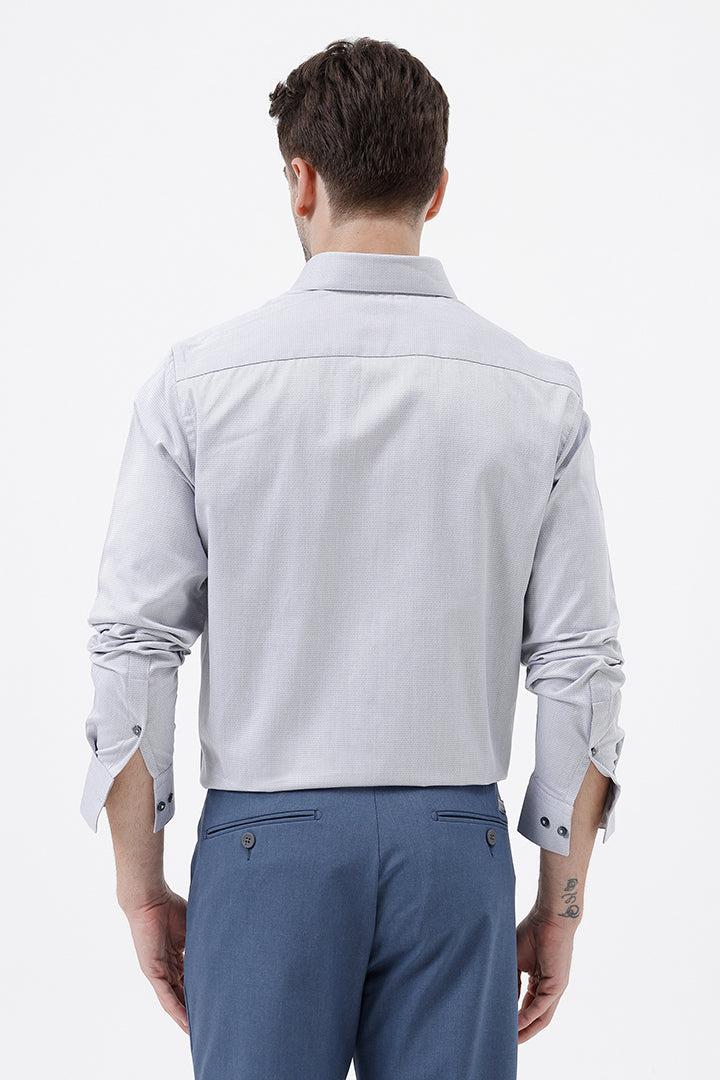 GREY COTTON DOBBY SHIRT